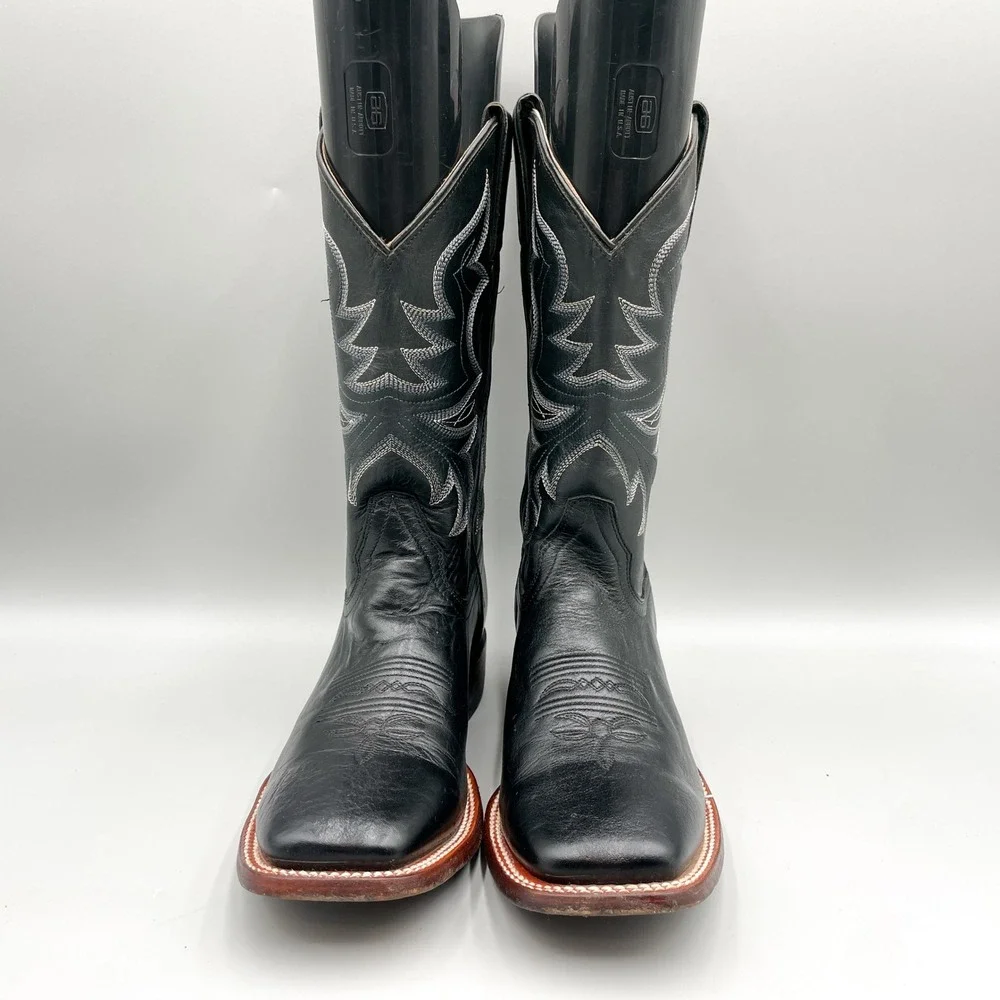 Shyanne Womens 8.5B Black Leather Square Toe Western Cowboy Ranch Rodeo Country